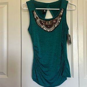 izBYER boho embellished sleeveless top size medium